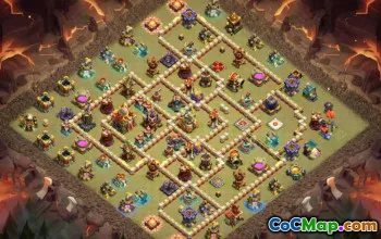 town hall 16, trophy/war base layout #44459
