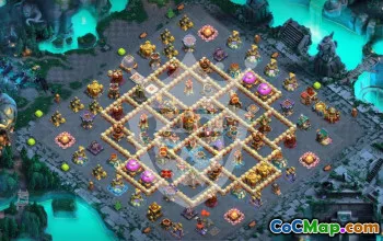 town hall 16, trophy/war base layout #44510