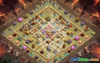 town hall 16, trophy/war base layout #44512