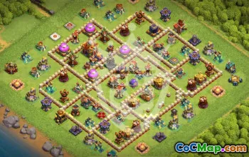 town hall 16, trophy/war base layout #44562