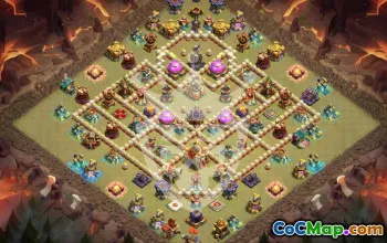 town hall 16, trophy/war base layout #44565