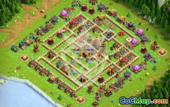 town hall 16, trophy/war base layout #44612