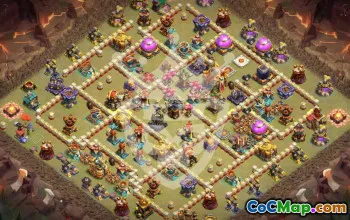 town hall 16, trophy/war base layout #44637