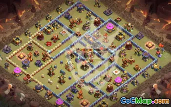town hall 16, trophy/war base layout #44798