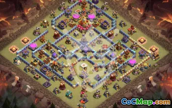town hall 16, trophy/war base layout #44804