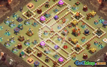 town hall 16, trophy/war base layout #44810