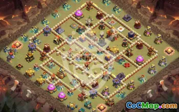 town hall 16, trophy/war base layout #44812