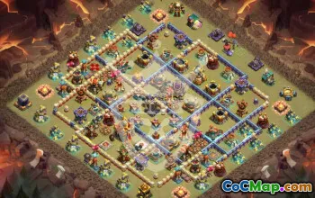 town hall 16, trophy/war base layout #44842