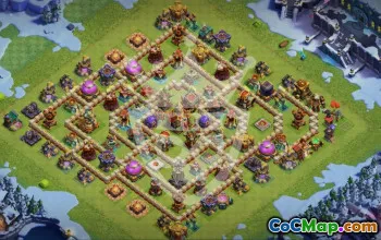 town hall 16, trophy/war base layout #44844