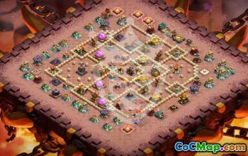 town hall 16, trophy/war base layout #45096