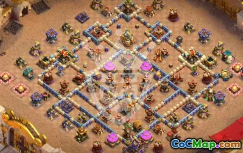 town hall 16, trophy/war base layout #45298