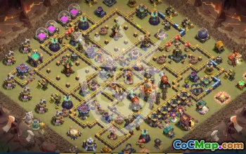 town hall 16, trophy/war base layout #45742