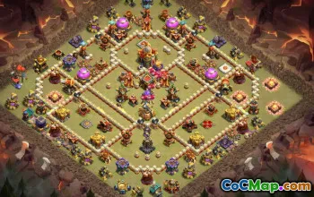 town hall 16, trophy/war base layout #46872