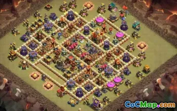 town hall 16, trophy/war base layout #46889