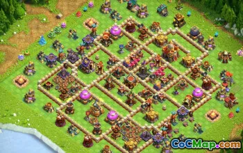 town hall 16, trophy/war base layout #48363