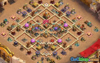 town hall 16, trophy/war base layout #48365