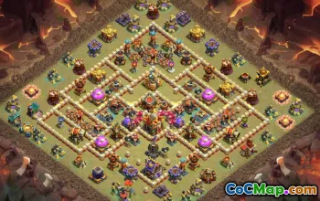 town hall 16, trophy/war base layout #48374