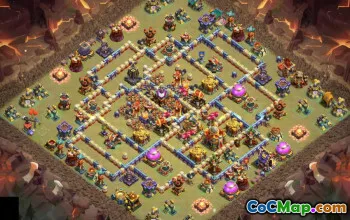 town hall 16, trophy/war base layout #48376