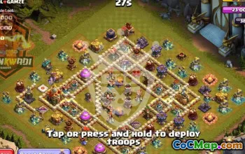 town hall 16, trophy/war base layout #48482