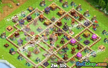 town hall 16, trophy/war base layout #48489