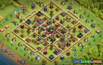 TH17 Hybrid Base Copy for Trophy Defense - Clash of Clans 2025 #22587