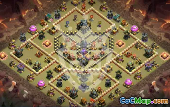 town hall 17, trophy/war/hybrid base layout #47377