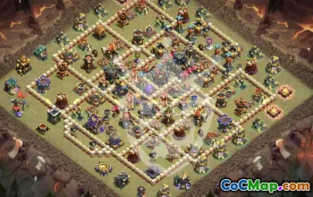 town hall 17, trophy/war base layout #44991