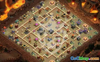 town hall 17, trophy/war base layout #45007