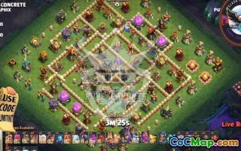 town hall 17, trophy/war base layout #45189