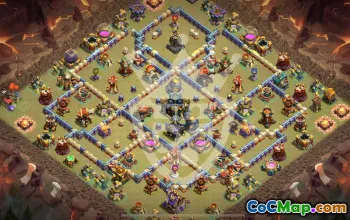 town hall 17, trophy/war base layout #45268