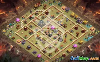 town hall 17, trophy/war base layout #45342