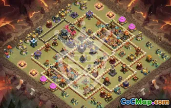 town hall 17, trophy/war base layout #45349