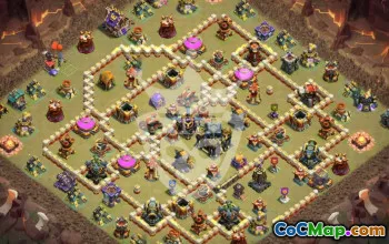 town hall 17, trophy/war base layout #45436