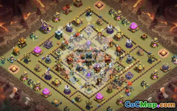 town hall 17, trophy/war base layout #45450
