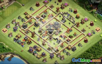 town hall 17, trophy/war base layout #45515