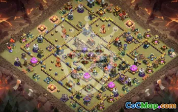 town hall 17, trophy/war base layout #45606