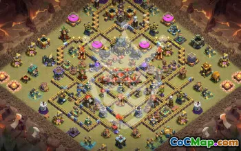 town hall 17, trophy/war base layout #45636