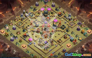 town hall 17, trophy/war base layout #45666