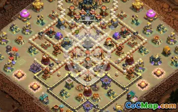 town hall 17, trophy/war base layout #45680