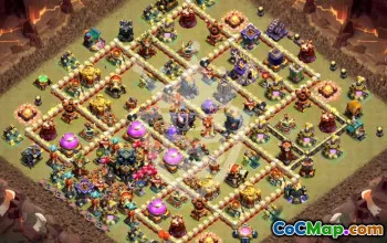 town hall 17, trophy/war base layout #45714