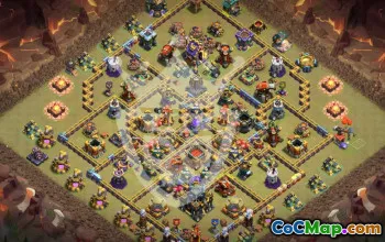 town hall 17, trophy/war base layout #45796