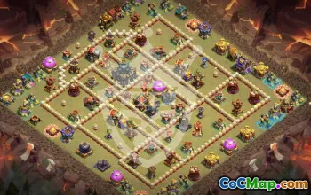 town hall 17, trophy/war base layout #45843