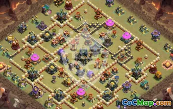 town hall 17, trophy/war base layout #45924