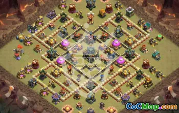 town hall 17, trophy/war base layout #45973