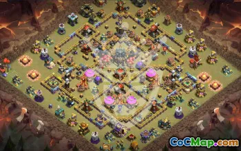 town hall 17, trophy/war base layout #45980
