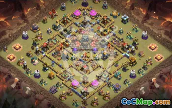town hall 17, trophy/war base layout #45982