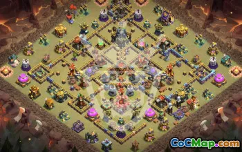 town hall 17, trophy/war base layout #46104