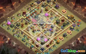 town hall 17, trophy/war base layout #46140