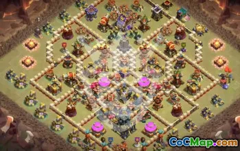 town hall 17, trophy/war base layout #46161