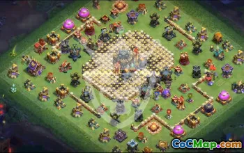 town hall 17, trophy/war base layout #46211